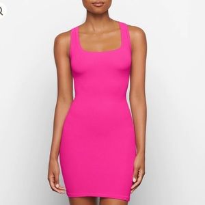 COPY - SKIMS SOFT LOUNGE MINI DRESS: HOT PINK